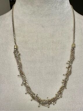 Banana Republic Rhinestone, Chain & Pearl Multi-Strand Necklace